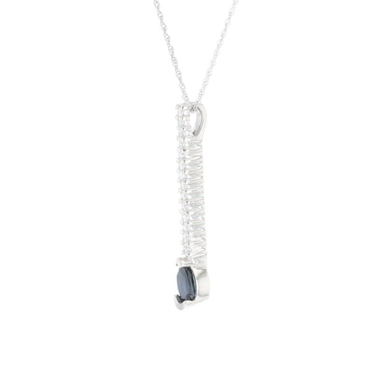 Pear Blue Sapphire Drop Pendant