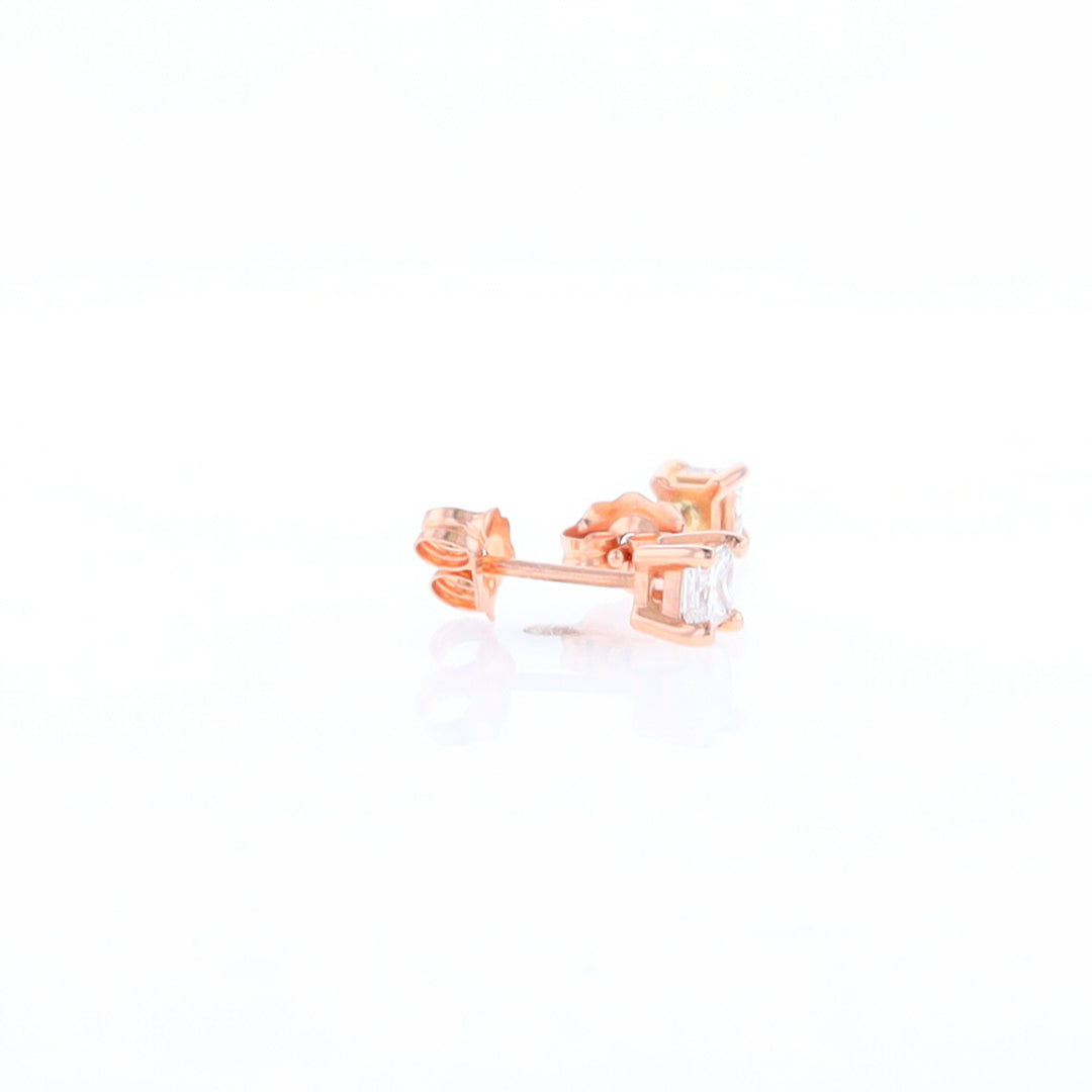 0.41ctw Princess Cut diamond Stud Earrings