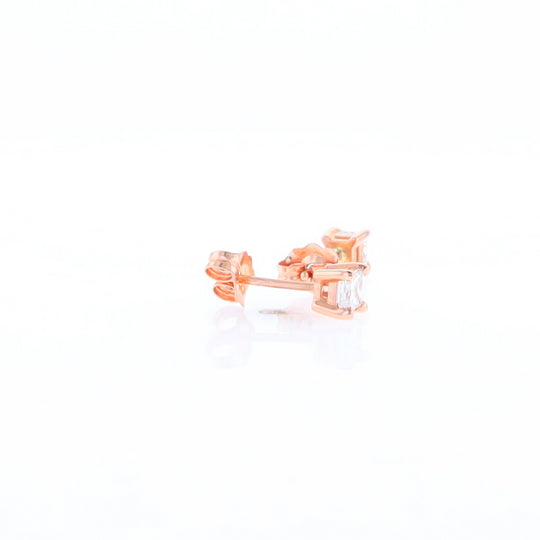 0.41ctw Princess Cut diamond Stud Earrings