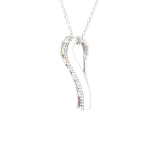 Multi-color Sapphire Necklace with Diamond Accents