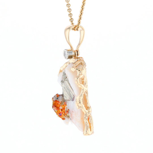 Gold Quartz Freeform Pendant (G3)