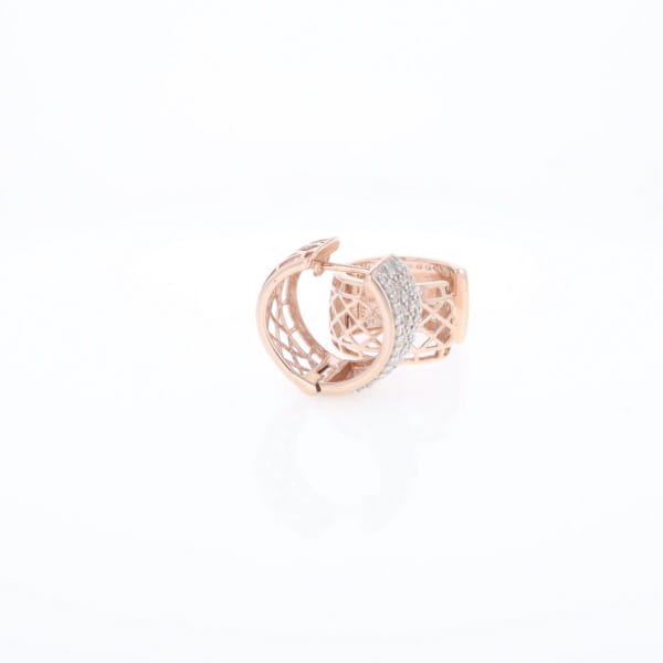 Checkered Wide Hinge Hoop Earrings