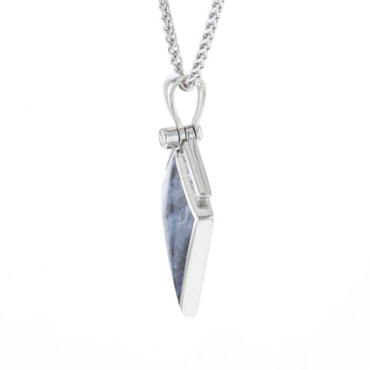 Pietersite Kite Shaped Inlaid Pendant with 0.19ctw Diamonds
