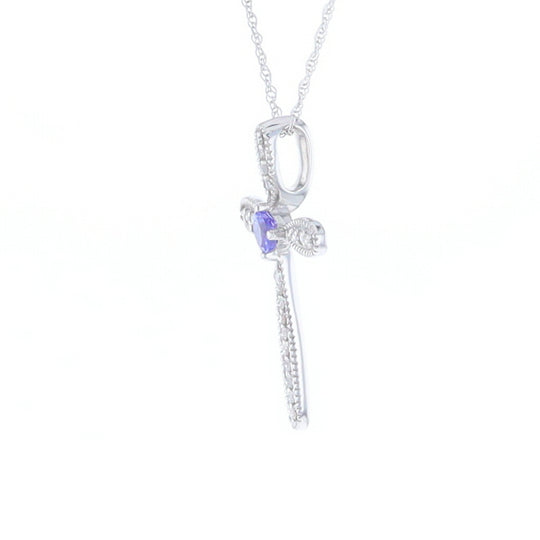 Tanzanite Cross Necklace
