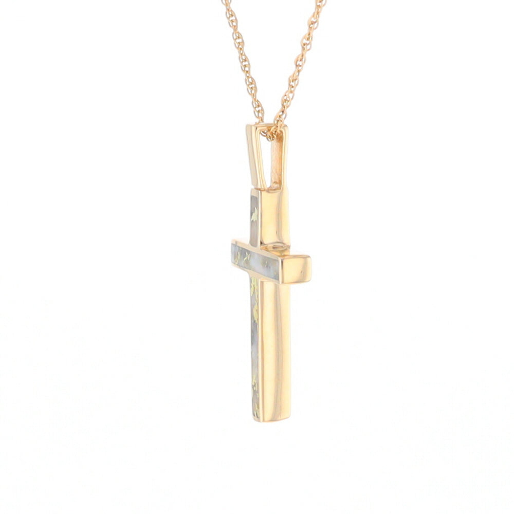 Three Section Gold Quartz Cross - G2