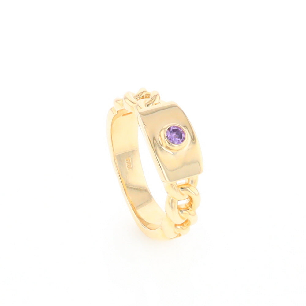 Amethyst Chain Design Ring