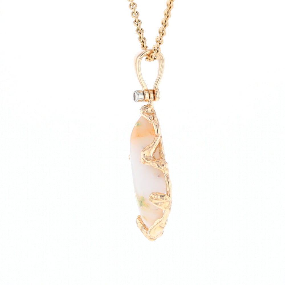 Gold Quartz Freeform Pendant