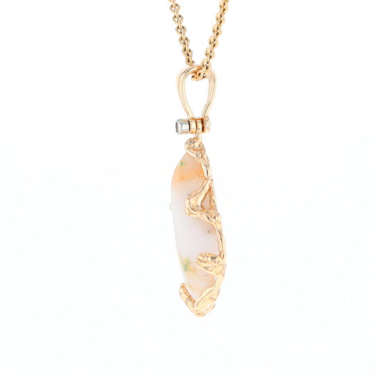 Gold Quartz Freeform Pendant