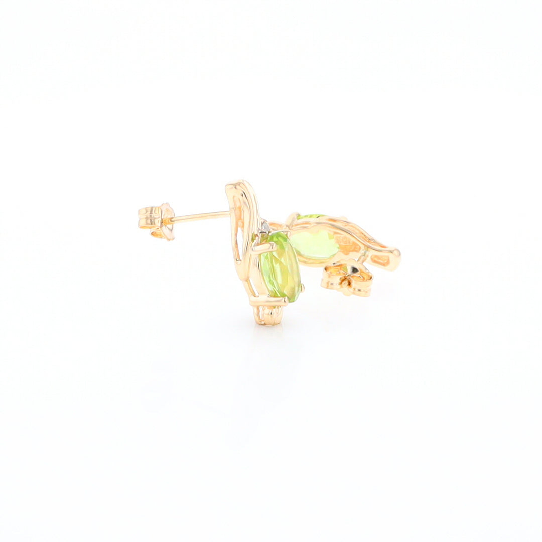 Peridot Ribbon Stud Earrings