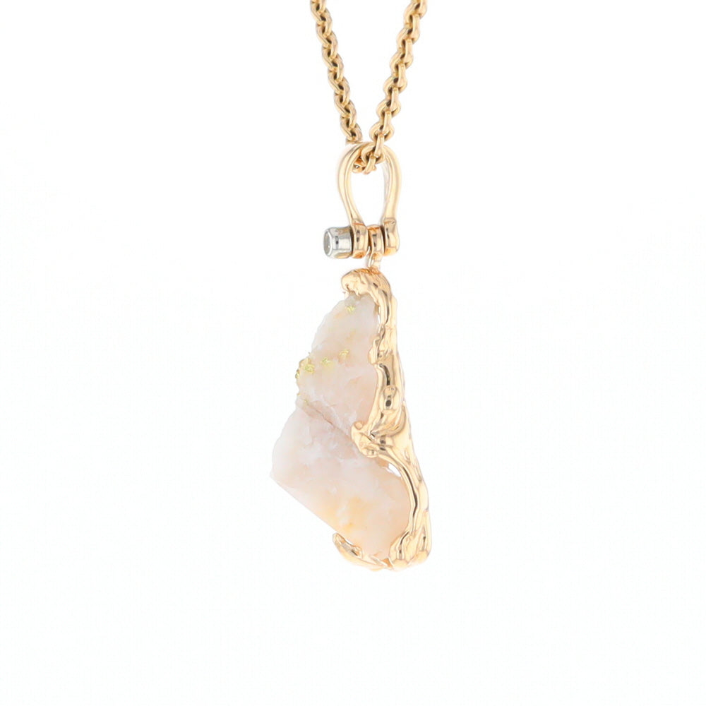 Rough gold Quartz Freeform Pendant