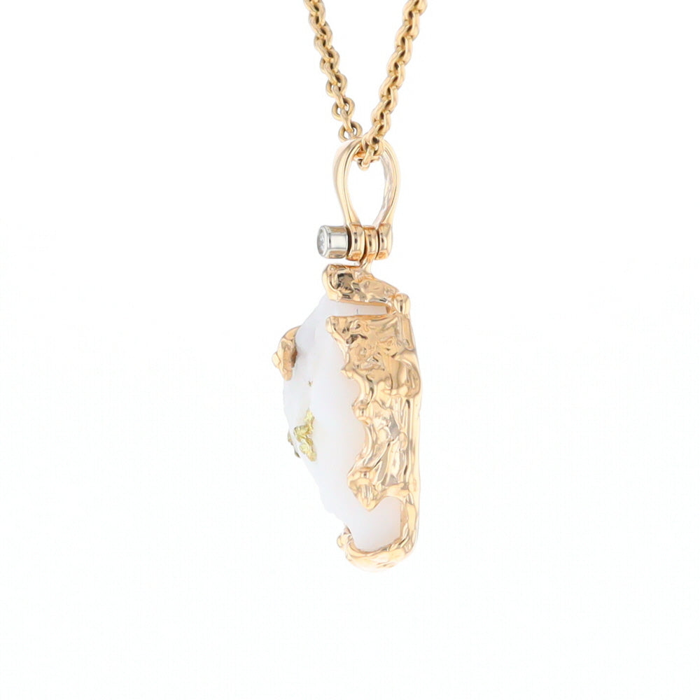 Rough Gold Quartz Freeform Pendant