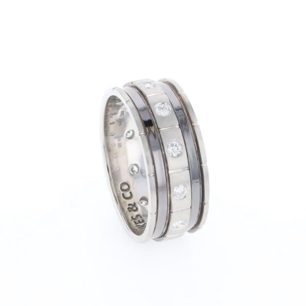 Contemporary Men's Comfort Fit Wedding Band With Diamonds