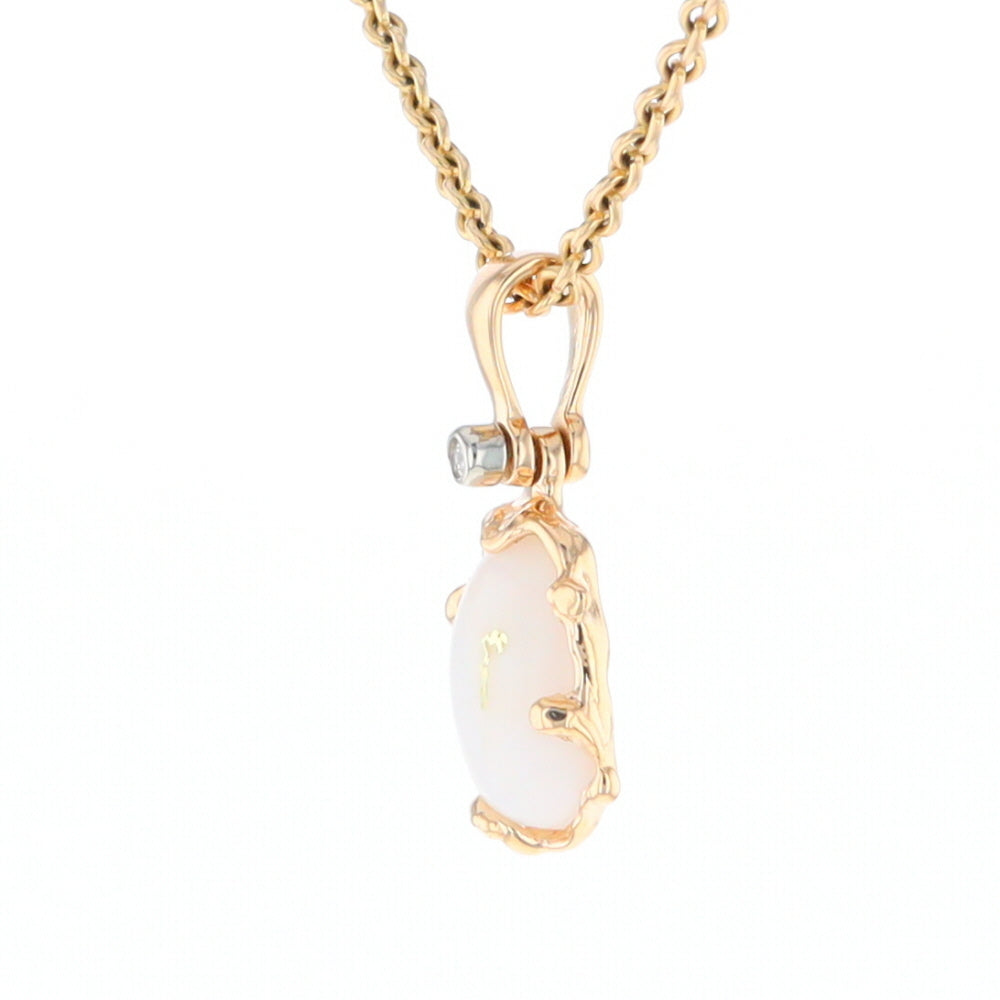 Gold Quartz Freeform Pendant