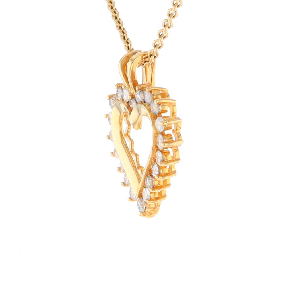 Open Heart Diamond Halo Pendant