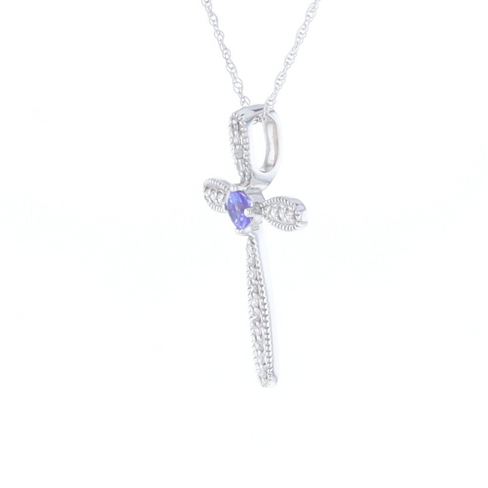 Tanzanite Cross Necklace