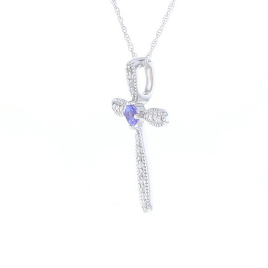 Tanzanite Cross Necklace
