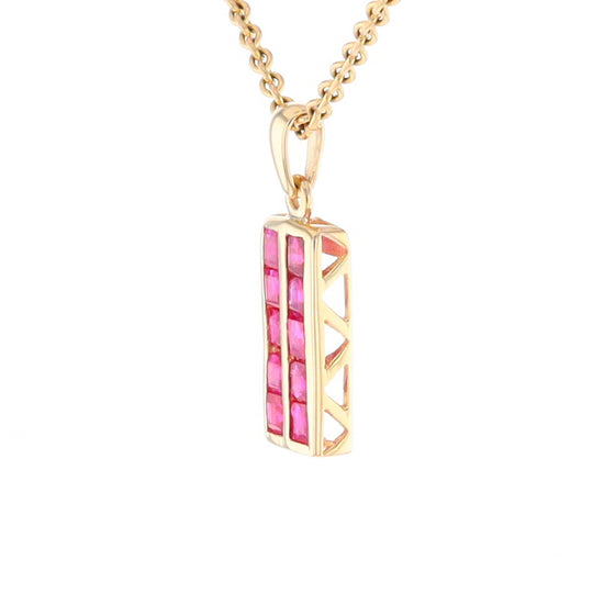 Double Row Ruby Pendant