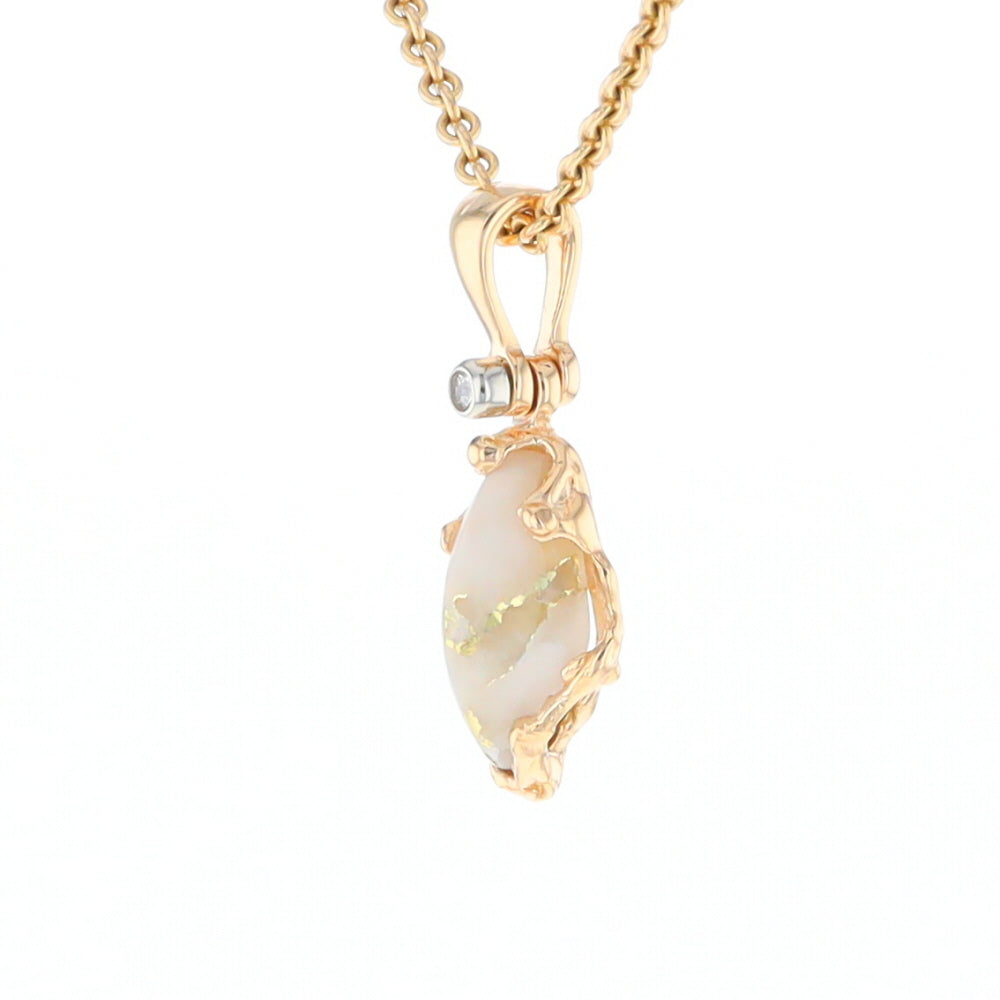 Gold Quartz Free Form Pendant