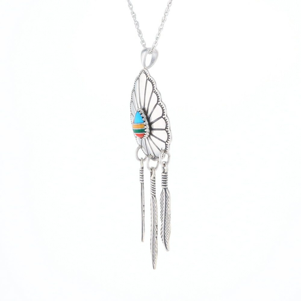 Native Feather Dangle Pendant