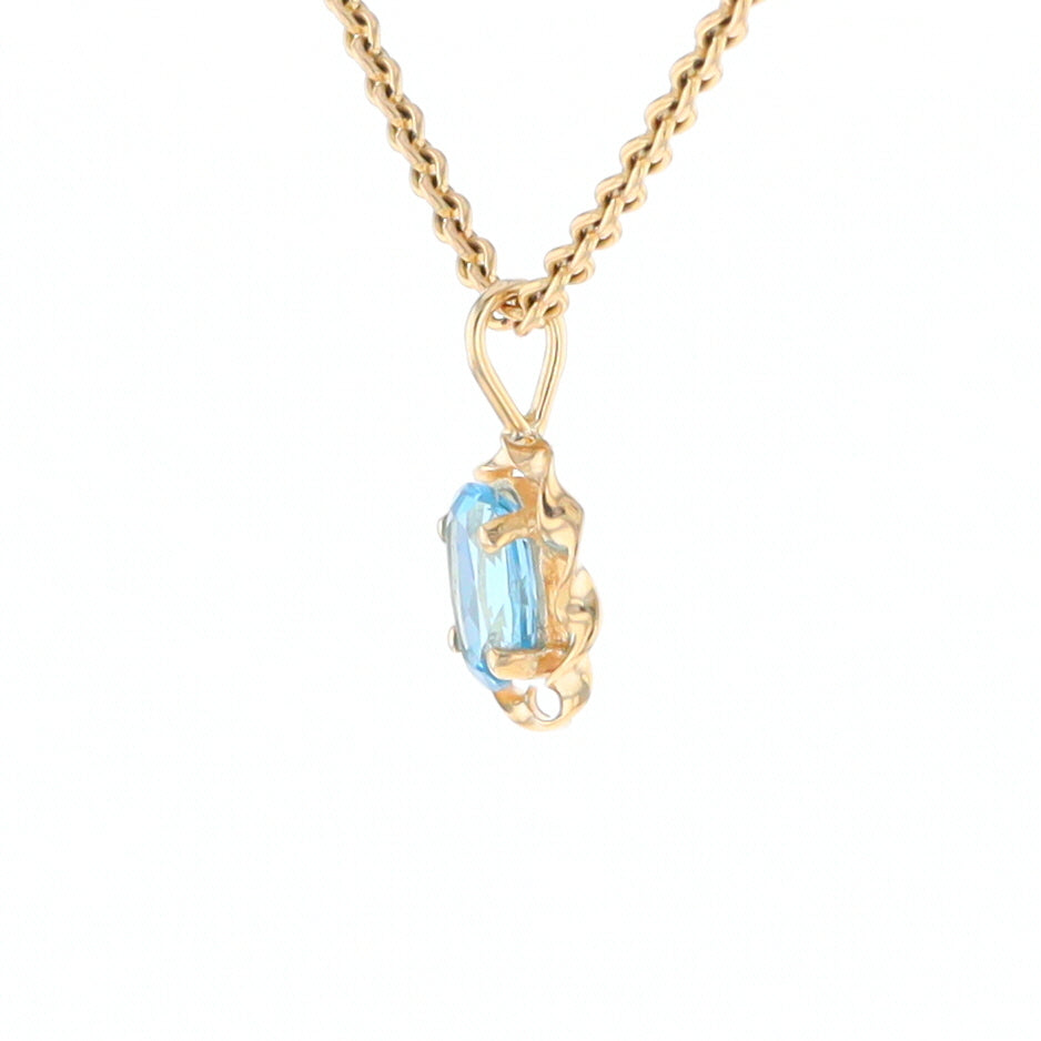 Blue Topaz Twisted Frame Pendant