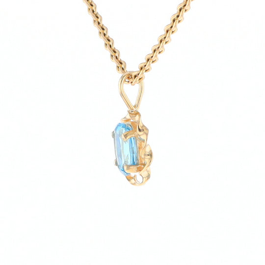 Blue Topaz Twisted Frame Pendant