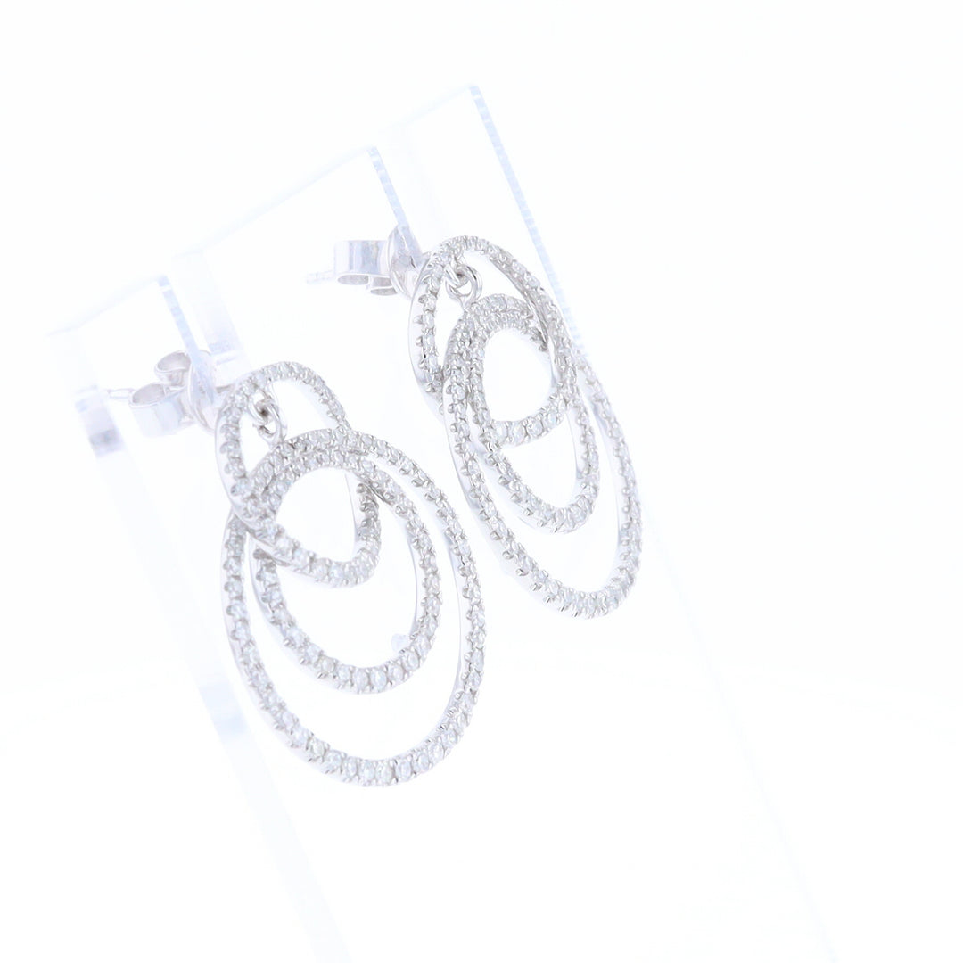 Diamond Circle Dangle Earrings