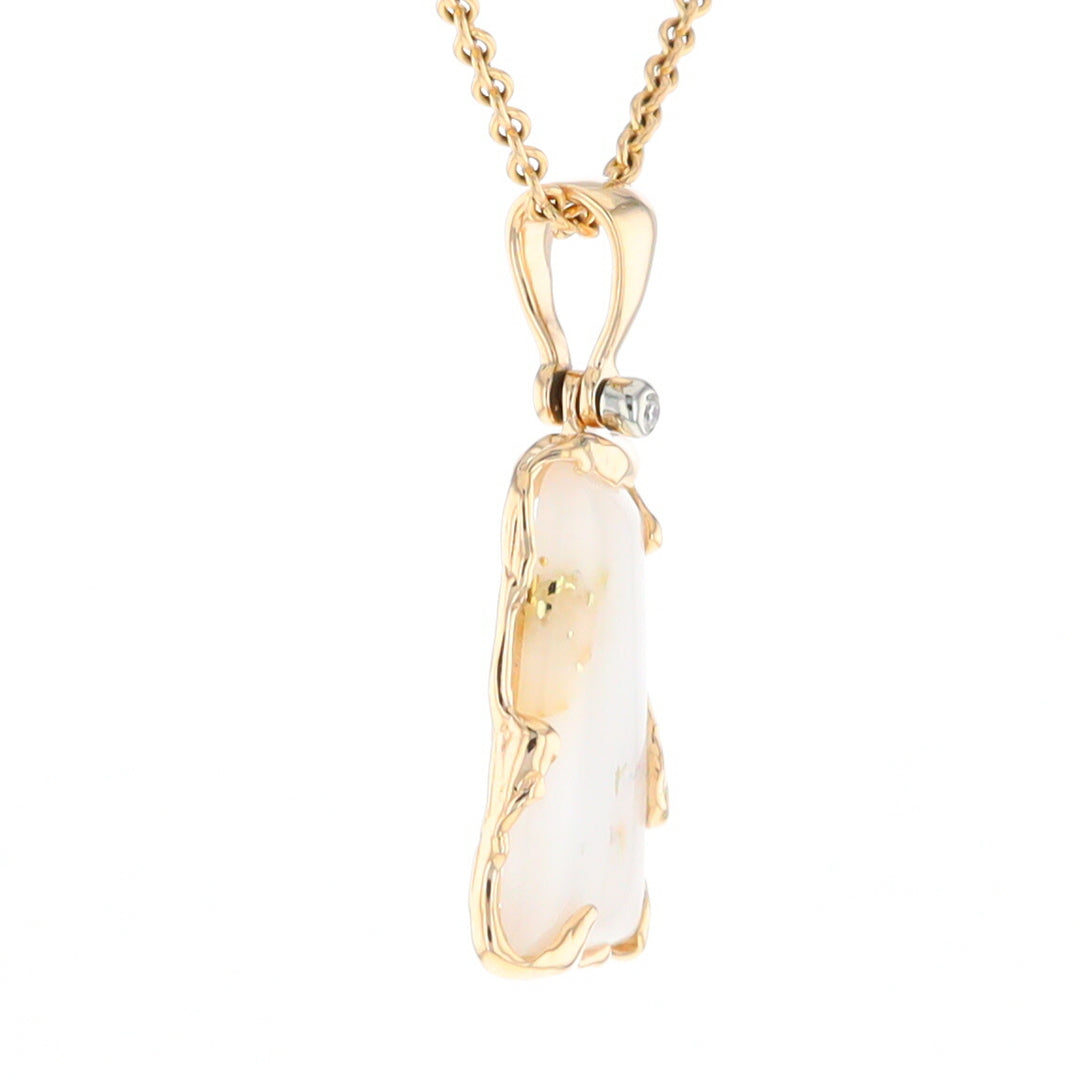 Gold Quartz Freeform Pendant  (G2)