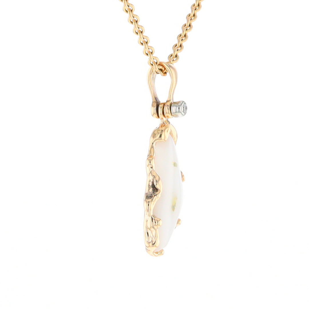 Gold Quartz Freeform Pendant (G2)