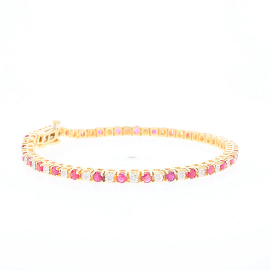 Ruby and Diamond Tennis Bracelet