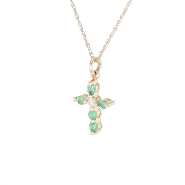 Small Emerald Cross Pendant