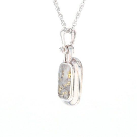 Gold Quartz Rounded Rectangle Pendant