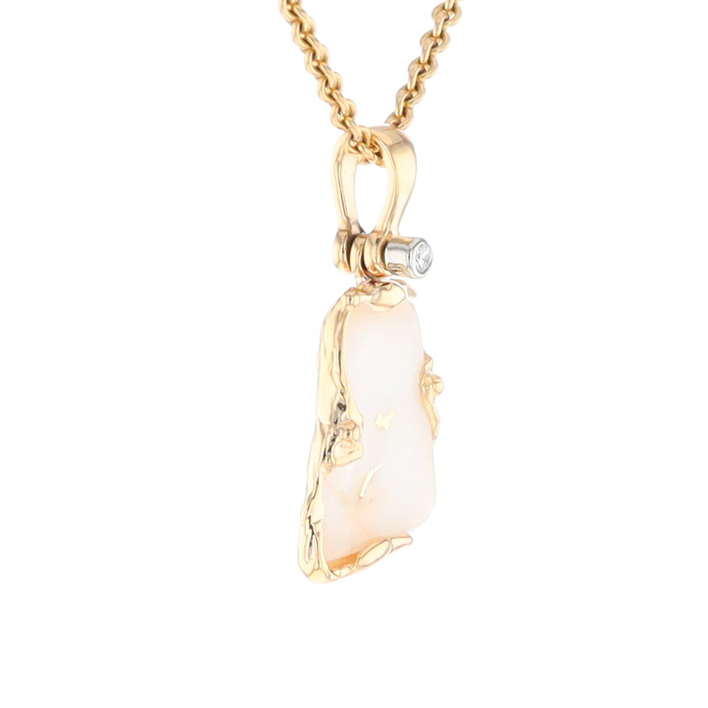 Gold Quartz Freeform Pendant