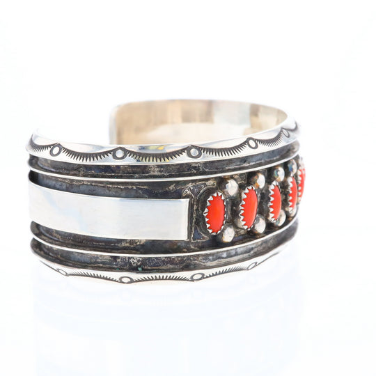 Jackie Singer Navajo Coral Cuff Bracelet