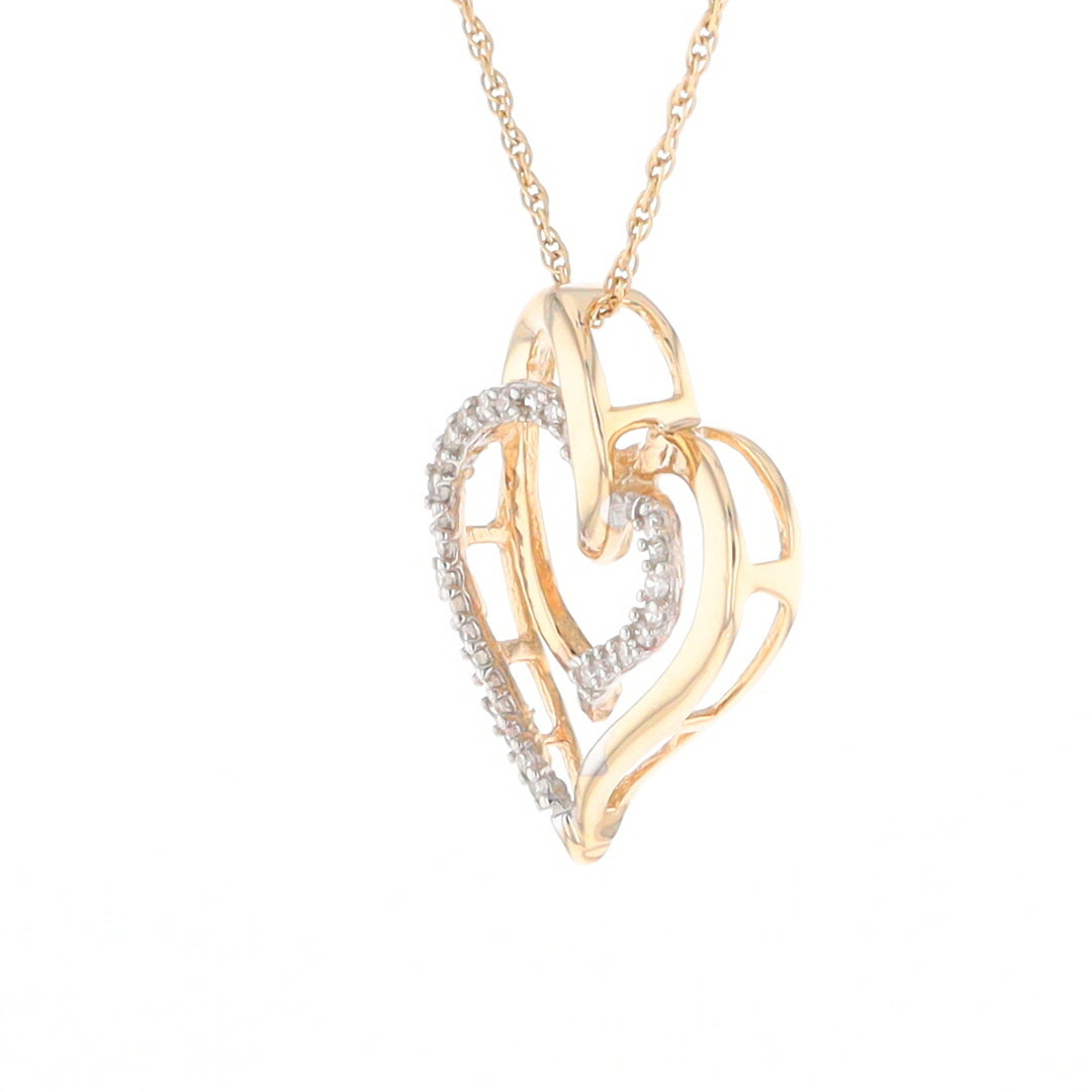 Double Heart Diamond Pendant