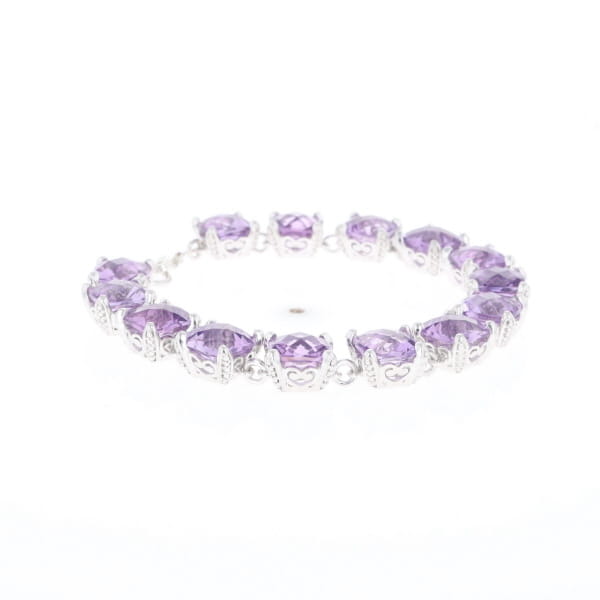 Amethyst Bracelet With Silver Filigree