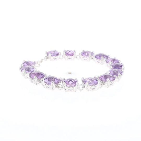 Amethyst Bracelet With Silver Filigree