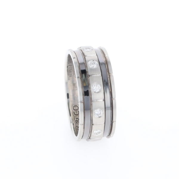 Contemporary Men's Comfort Fit Wedding Band With Diamonds