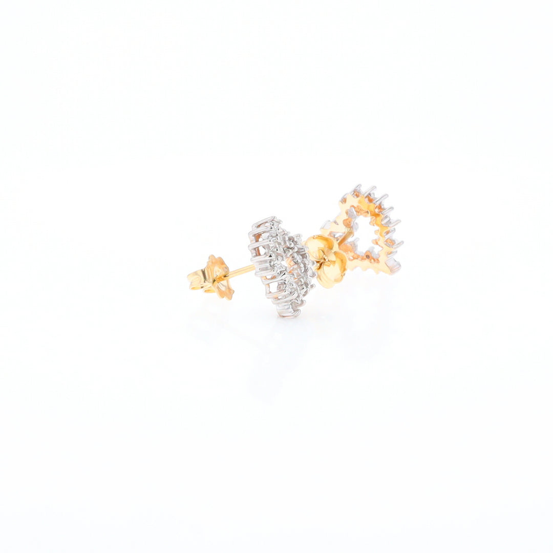 Diamond Heart Stud Earrings