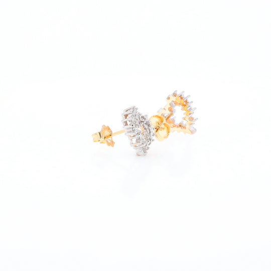 Diamond Heart Stud Earrings