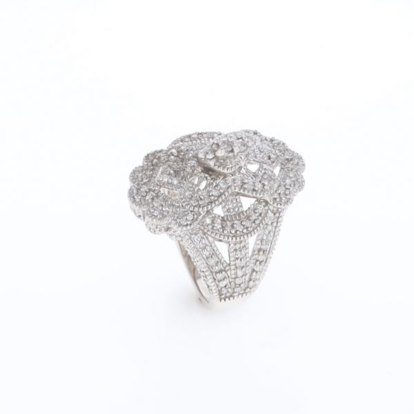 Floral Filigree Design Diamond Ring