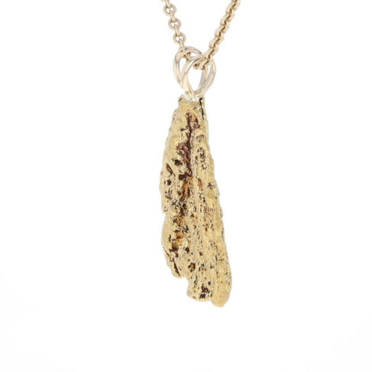 Gold Natural Nugget Flat Pendant