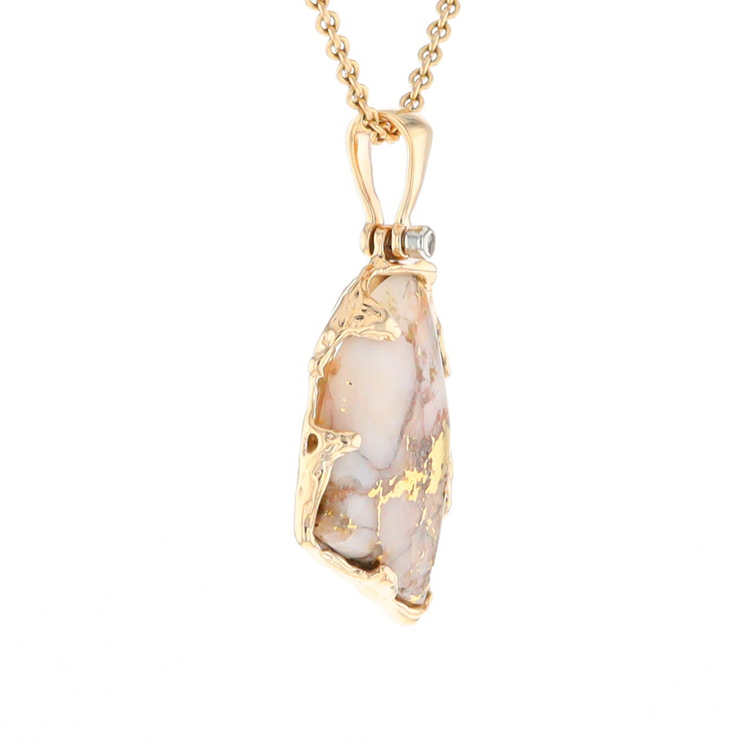 Gold Quartz Freeform Pendant (G2)