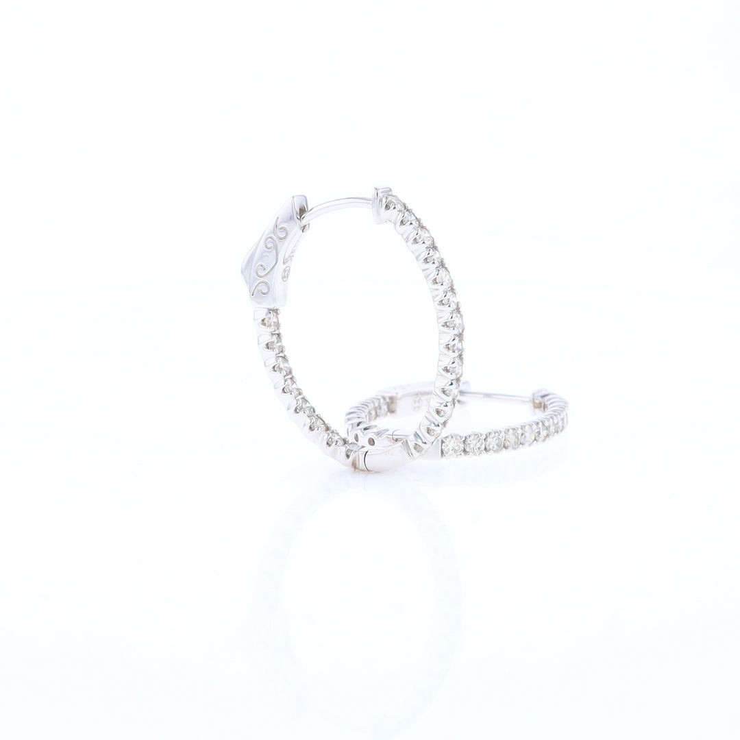 Oval Diamond Hoops Earrings