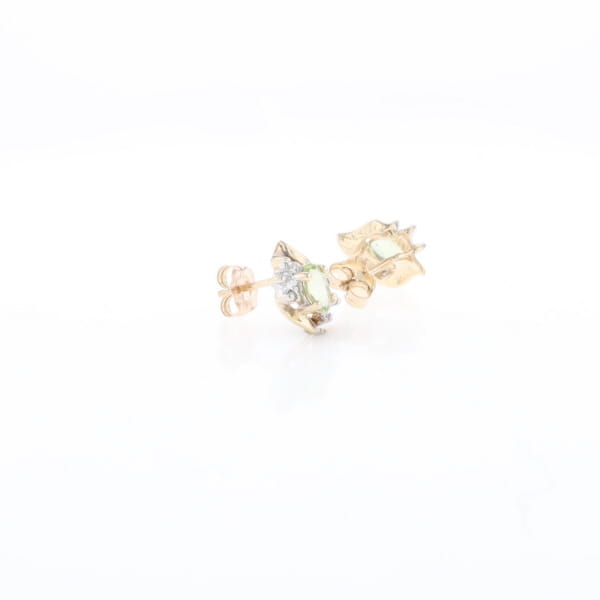 Bypass Peridot and Diamond Stud Earrings