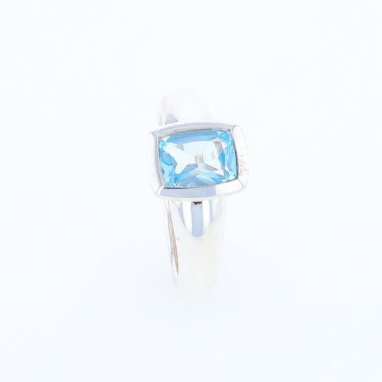 Bezel Blue Topaz Ring