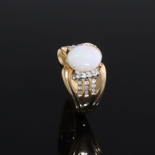 Opal Diamond Channels Ring