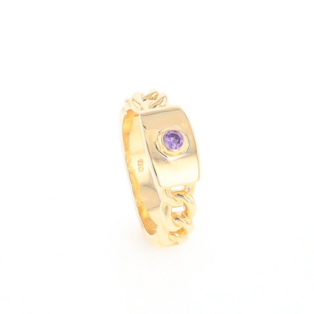 Amethyst Chain Design Ring