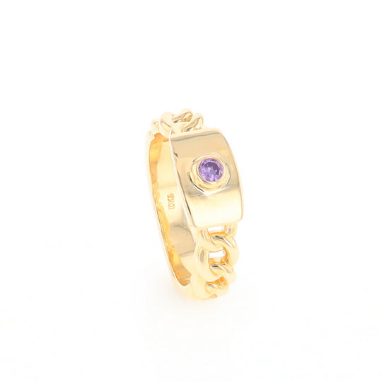 Amethyst Chain Design Ring