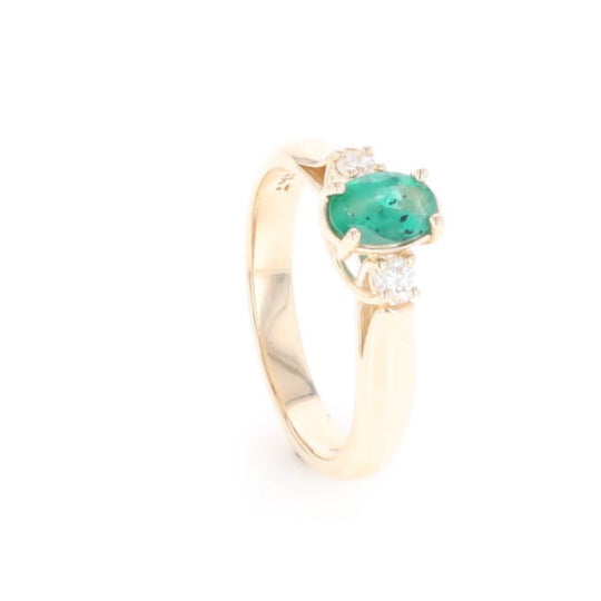 Emerald Three-Stone Trellis Ring