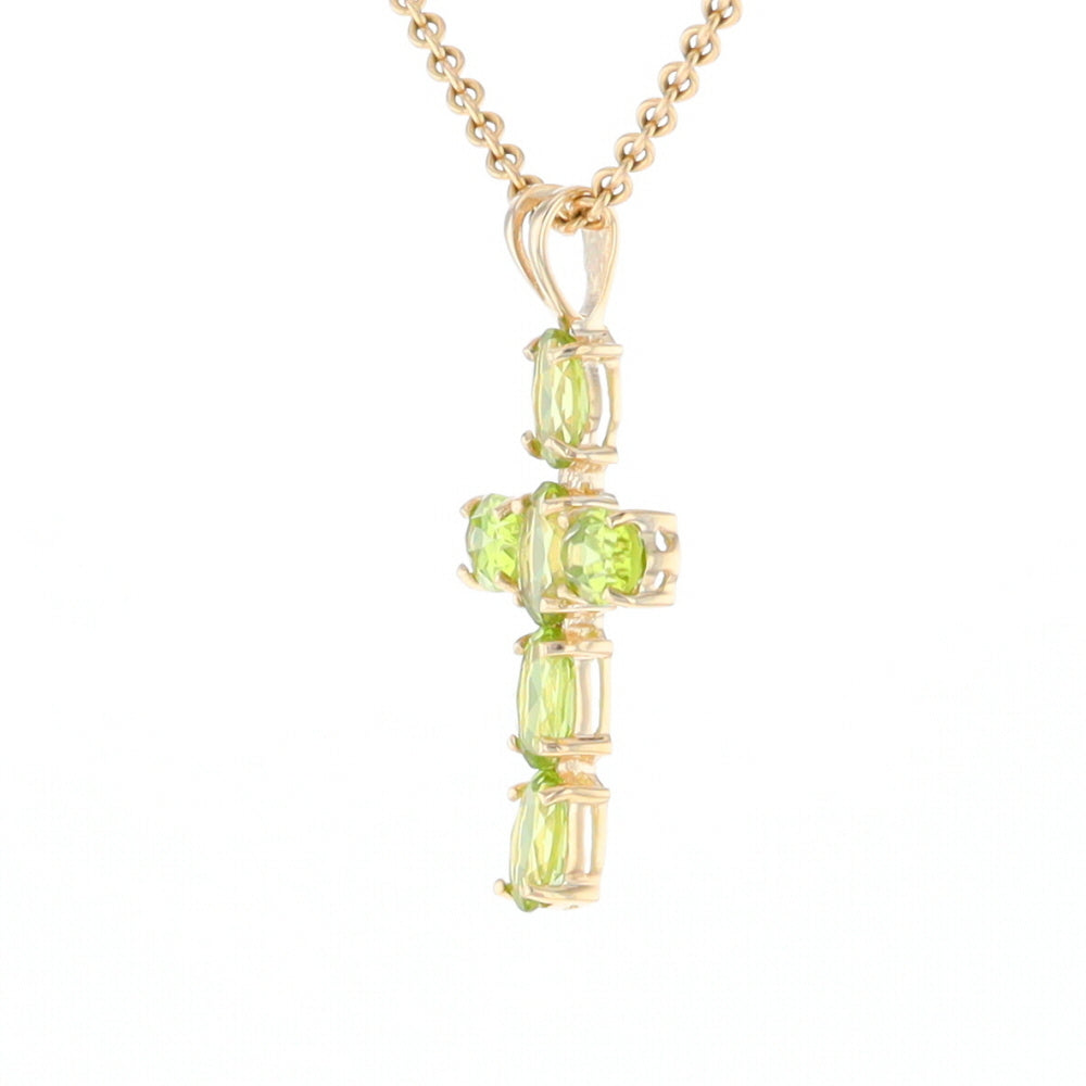 Oval Peridot Cross Pendant